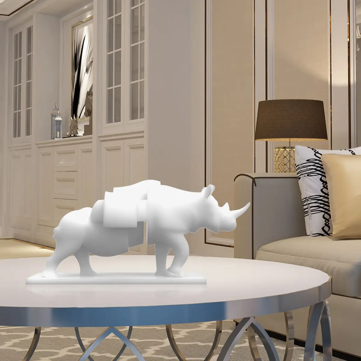 3D Печатный носорог с выдвижными ящиками для домашнего офиса Декор