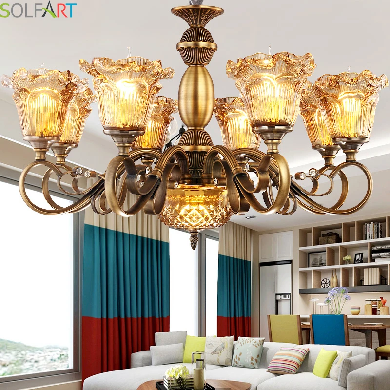 SOLFART люстра Lustre медная латунная железная лампа Освещение Подвеска Crital