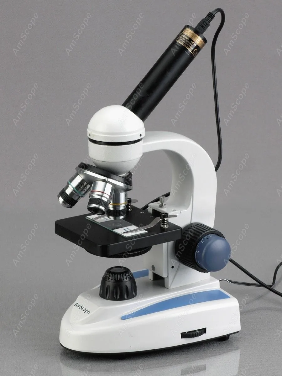 Стеклянный Студенческий микроскоп AmScope поставляет 40X 400X биологический