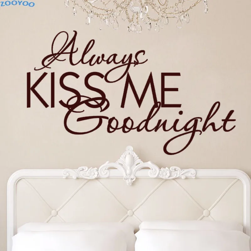 ZOOYOO наклейка на стену с надписью Always Kiss Me|wall sticker|wall sticker romanticbedroom decor |