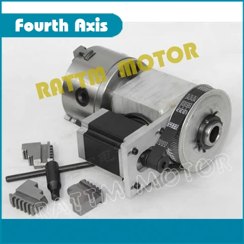 

Hollow shaft 4th Axis dividing head 6:1 Rotation Axis A axis kit without Tailstock for Mini CNC router engraving machine