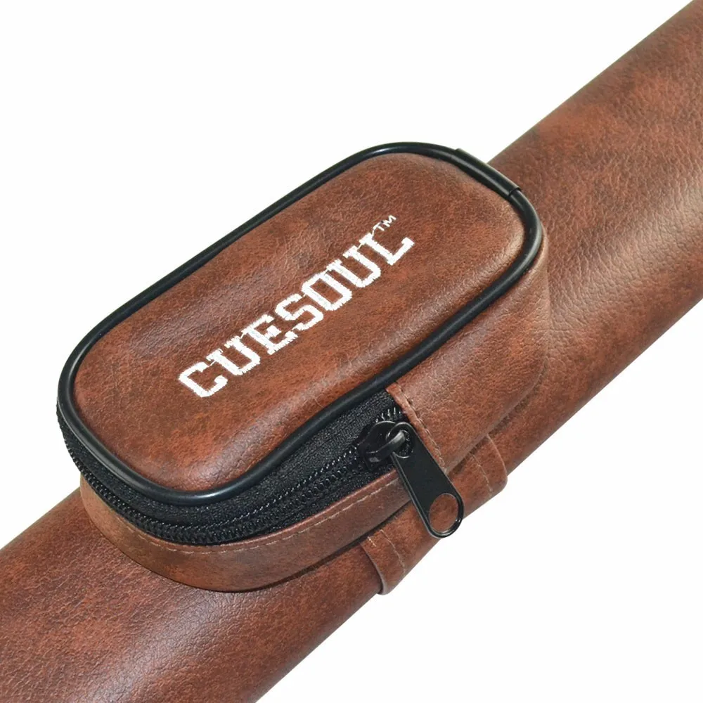 Cuesoul два случая тон кий tube 1 прикладом 1 Вал бильярдный кий канистра для 1/2 Объединенная бассейн кия чехол коричневый Цвет