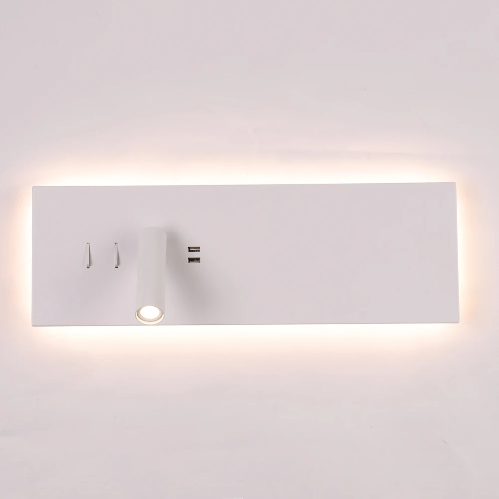 white 1 Zerouno светодиодный настенный светильник USB Беспроводные Настенные Бра Лампа для ночного чтения для отеля Лофт домашний изголовье для чтения светодиодные светильники - Цвет абажура: white 1