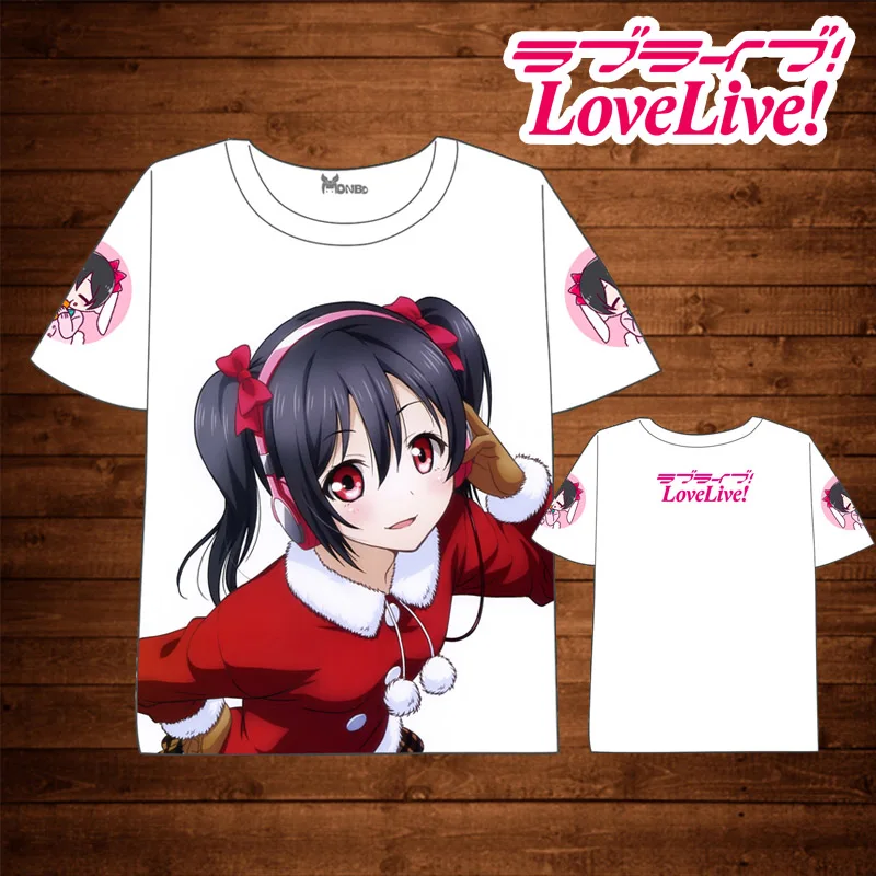 Аниме LoveLive! Школьная футболка для мужчин и женщин летнее платье с коротким