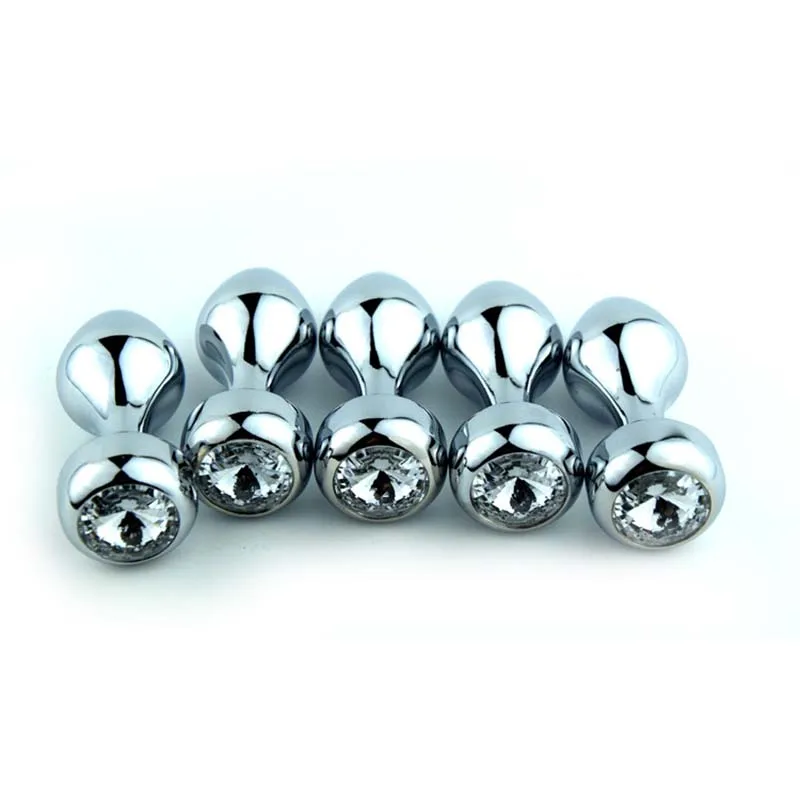 Small Size Cute Metal Gold Jewelled Butt Plug Crystal Anal Booty Bead Sex Toys for Women Men Gay |