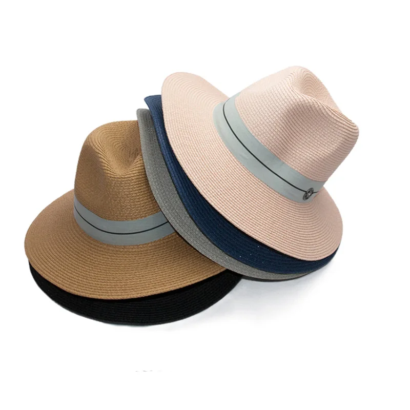 Шляпа Ymsaid Соломенная пляжная для мужчин и женщин модная Панама с надписью M в