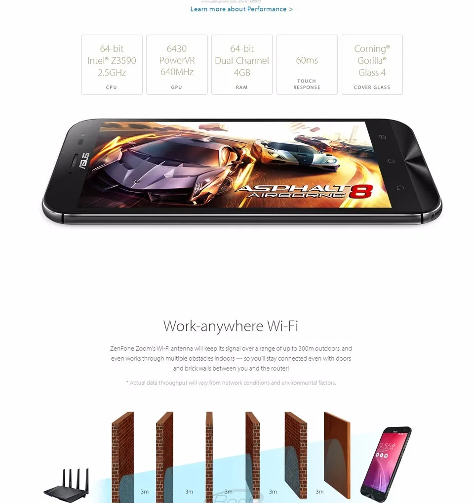 ASUS Zenfone Zoom ZX551ML android смартфон 5," FHD Z3580 2,3 ГГц 4 Гб/64 ГБ 3x оптический зум Камера 4G Lte мобильный телефон