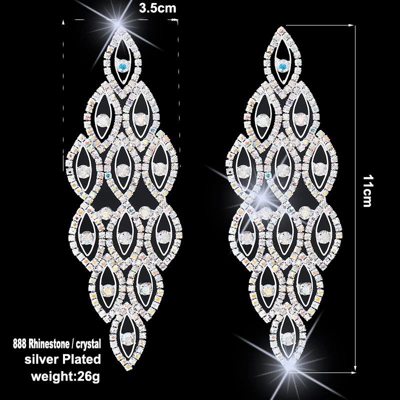 Женские блестящие серьги YIZILI многослойные со стразами бижутерия E040|bridal rhinestone