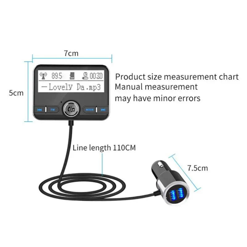 Цифровой радиоприемник Bluetooth 4,2 передатчик адаптер FM DAV/DAB Беспроводной автомобиля FM тюнер MP3 плеер Автомобильный комплект Hands-free