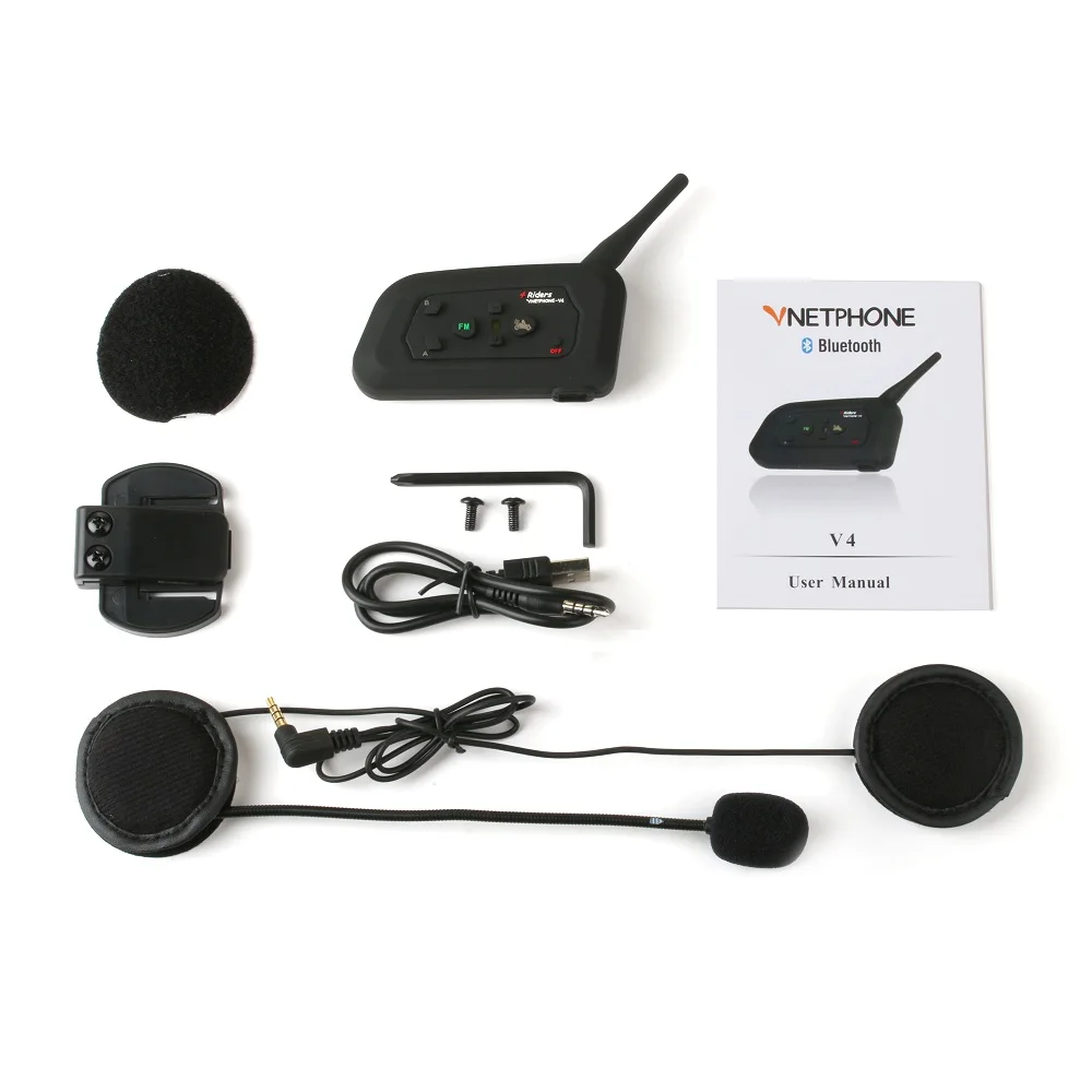 Новый V4 мотоциклетный шлем Walkie talkie Bluetooth полностью дуплекс беспроводной интерком