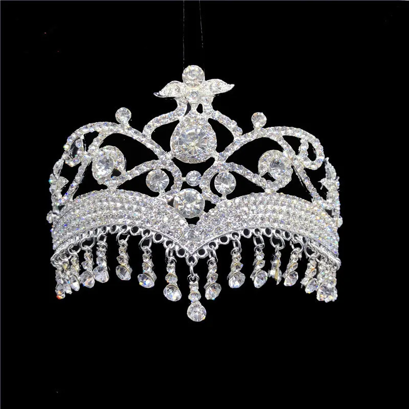 Vintage Frontlet Water Drop Rhinestones Pearl Wedding Crowns Tiaras Pageant Hair Accessories Jewelry For Bridal MY3426 | Украшения и