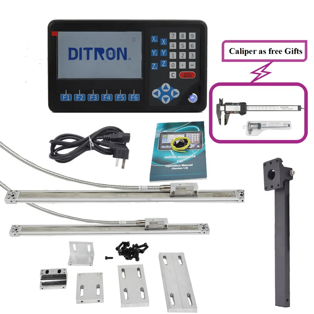 Магнитная шкала DRO 2 оси для токарного станка/фрезерного станка (0 1000 мм) Длина