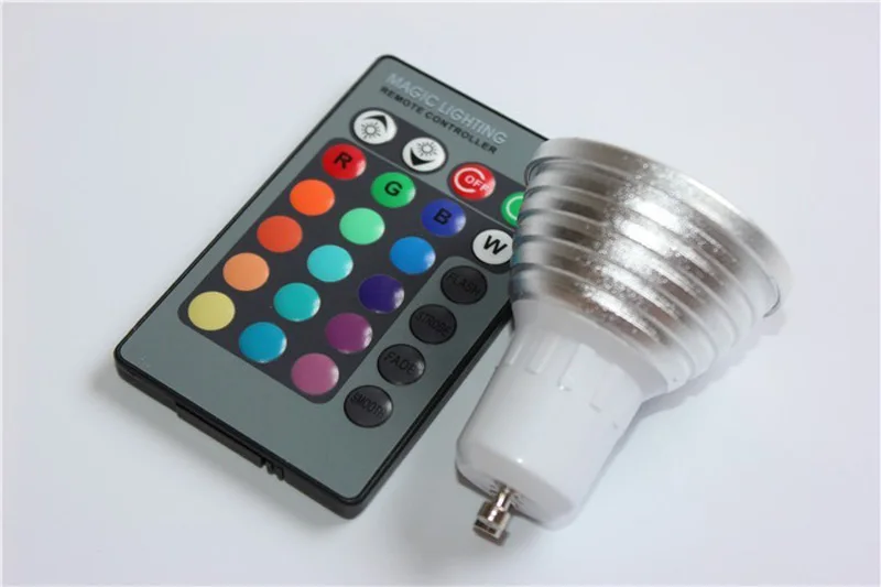 RGB Светодиодная лампа 5 Вт GU10 E27 E14 MR16 B22 16 для изменения цвета прожектор 85-265 в дома с