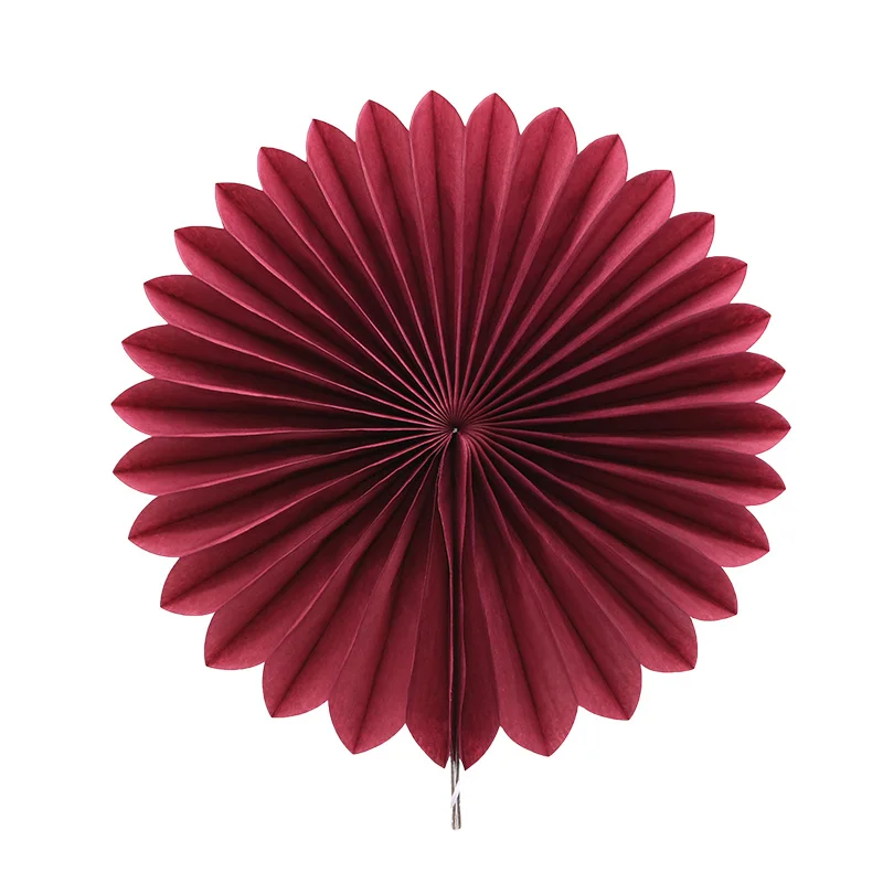 PF11 burgundy 1 шт. 10/15/20/25/30 см ткани Бумага вентилятор флюгеры подвешивания цветочных Изделия из бумаги для вечерние, хороший подарок на день рождения, свадьбу, украшение 8 - Цвет: PF11 burgundy