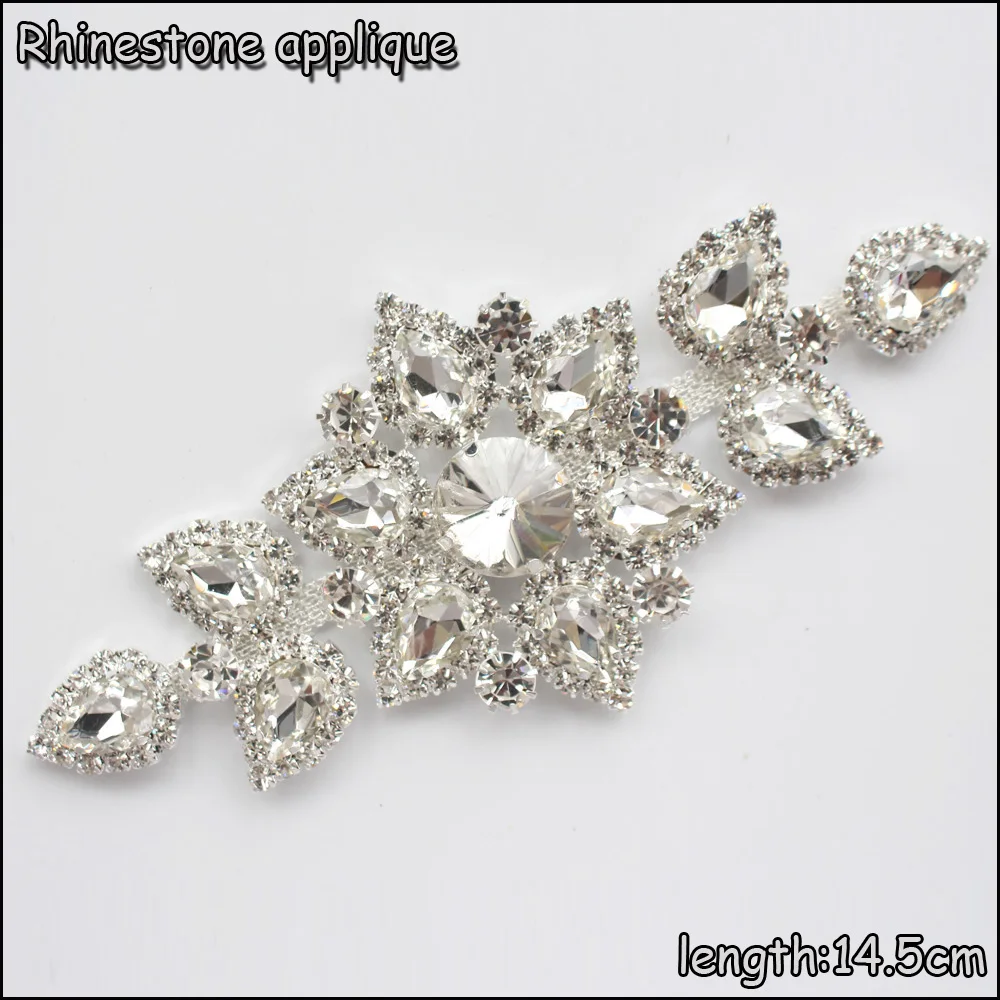 

Hot Sew on rhinestones 1pcs 11cm gold base crystalAB strass flatback glue on rhinestones applique diy for dress shoes bags