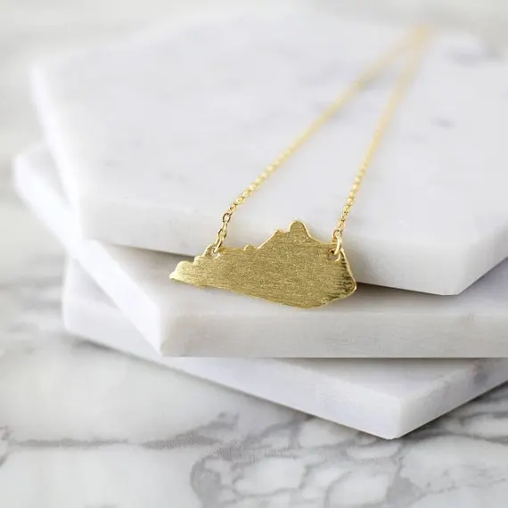 10 шт. ожерелье с контурной картой штата Кентукки цепочкой в американском и стиле