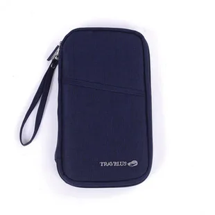 Navy Blue Многофункциональный дорожный кошелек большой емкости Обложка на паспорт документы держатель для карт 7 цветов Браслет клатч паспорт Органайзер чехол - Цвет: Navy Blue