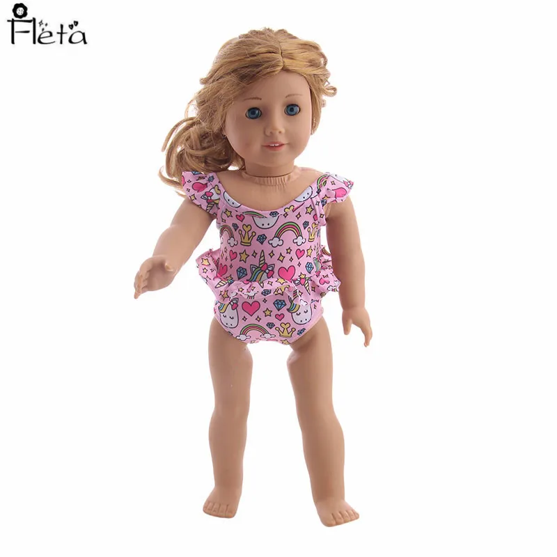 Модное летнее платье с принтом на плечах для 18-дюймовых американских кукол или 43