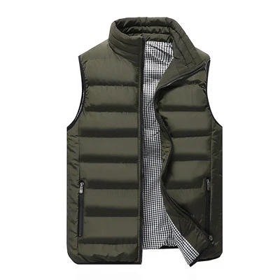 Army Green DIMUSI, осенне-зимний жилет, мужской, хлопок, толстый, теплый, без рукавов, куртки, мужской, армейский жилет, мужской жилет, модные, повседневные пальто, TA202 - Цвет: Army Green