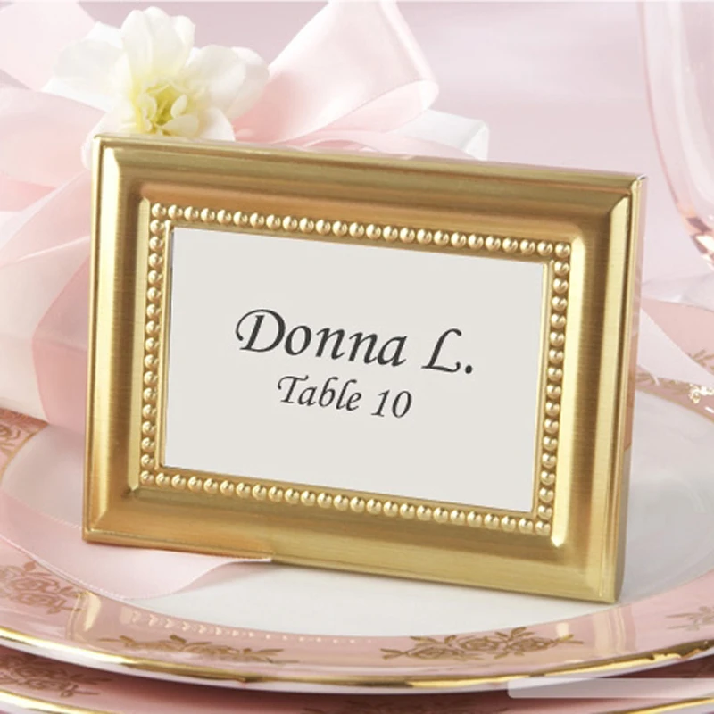 

12PCS/LOT Beaded Gold or Silver metal Place Card Photo Frame Party favor Wedding favors and gifts Free shipping