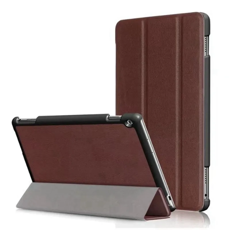 Чехол-подставка из искусственной кожи с рисунком для huawei MediaPad M3 Lite 10 BAH-W09 BAH-AL00 10,1 дюймов, защитный чехол для планшета+ пленка для экрана+ ручка - Цвет: Brown