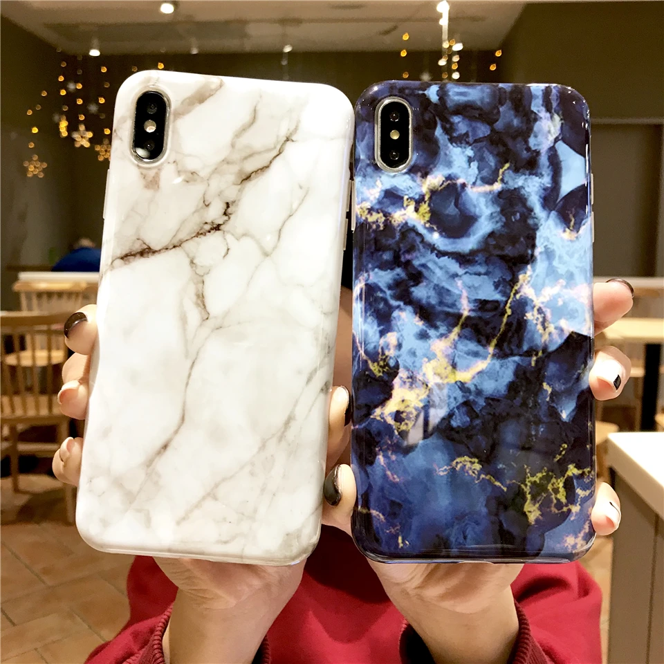 Чехол для iphone XS Max XR роскошный мраморный Модный чехол матовый Силиконовый из ТПУ 7
