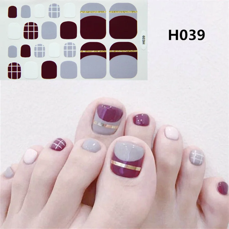 H039 1 шт наклейки для ногтей DIY 3D наклейки полоски красный плед Советы Маникюр наклейки для ногтей новые наклейки для ногтей - Цвет: H039