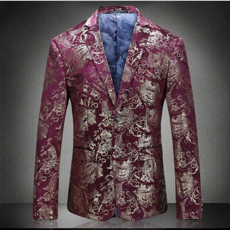 M-5XL Men fashion high quality printingMale New pattern Business affairs Wedding Stage Long sleeve Suit Jackets Slim coat | Мужская