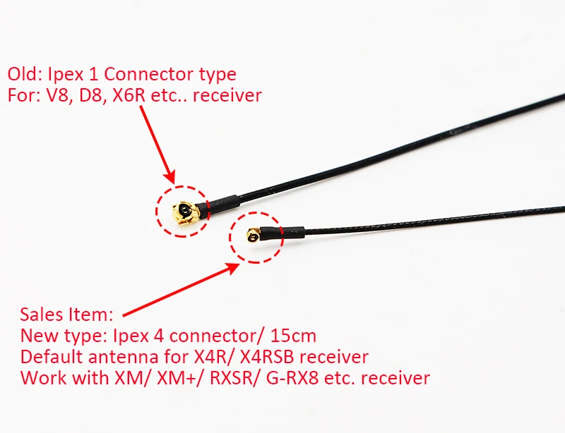 Приемная антенна 2,4G IPEX 4 IPEX4 порт подходящая запасная антенна к приемнику XM(XM+)/X4R/X4RSB/S6R XMPF3E для frsky