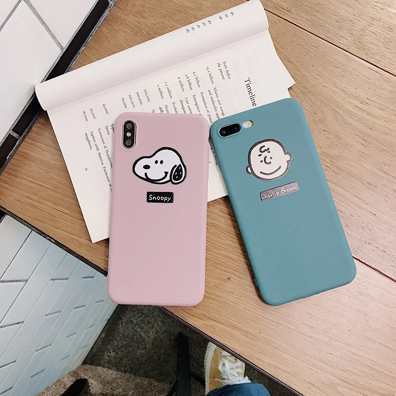 Cute Cartoon Head For iPhone Xs XR Max Mobile Phone Shell iPhone6s 7 8 Plus Doggy Big Soft Protective Case | Мобильные телефоны и