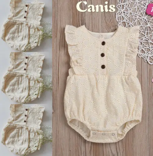 Однотонный хлопковый комбинезон для новорожденных 0 24 м летний детский девочек