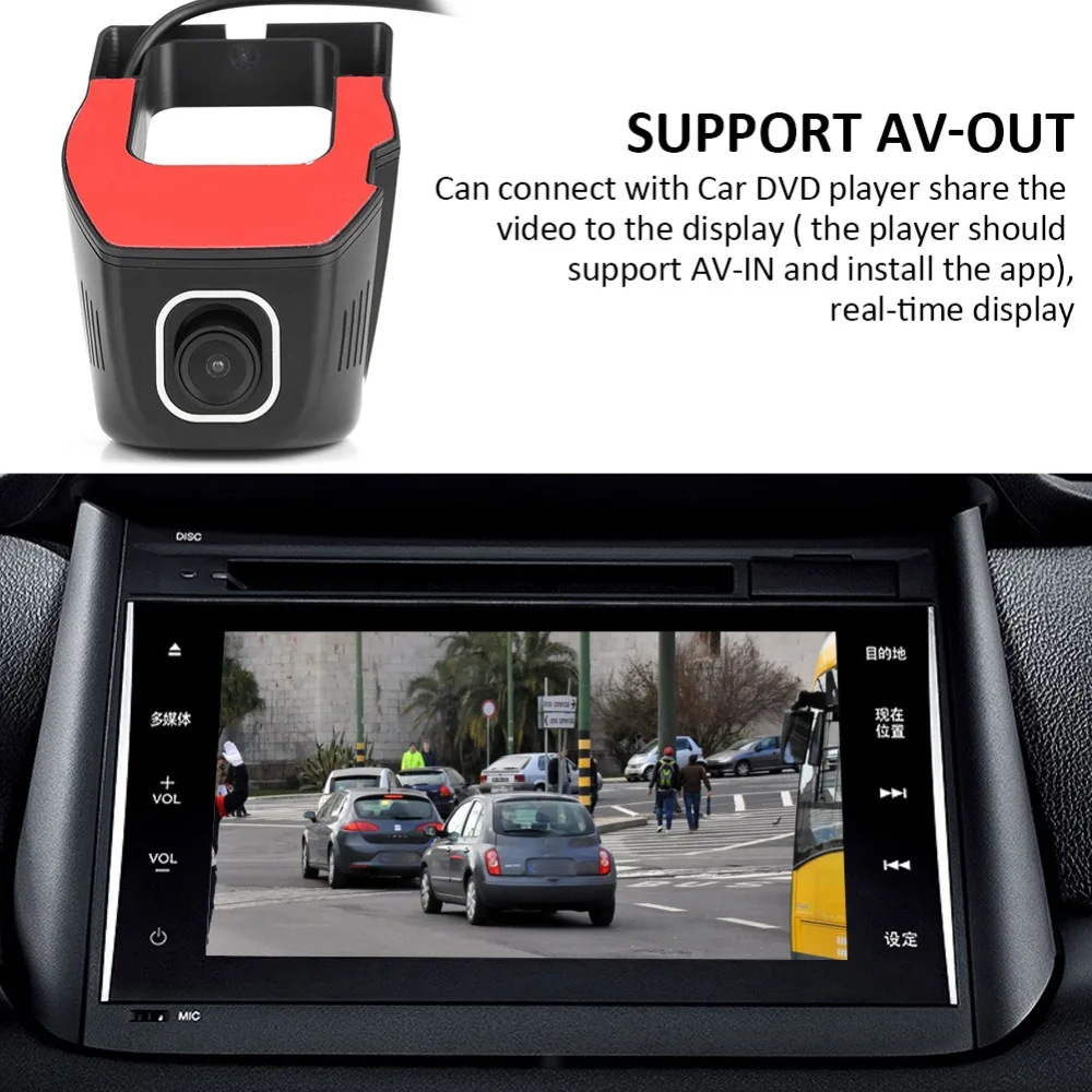 Автомобильный видеорегистратор мини Wifi Full HD 1080 P с ночной версией управление