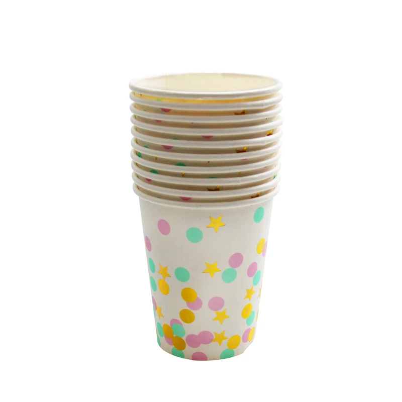 color cup Одноразовые салфетки/стаканчики/тарелки в горошек цвета розового золота для свадьбы, вечеринки в честь рождения детей, одноразовые бумажные салфетки - Цвет: color cup