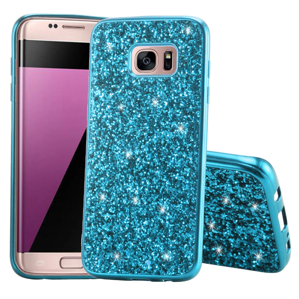 Case for Samsung Galaxy S21 S20 S10 S9 S8 Plus S7 Edge Luxury Crystal Flash Powder PC+TPU Silicone Bling Glitter Phone | Мобильные