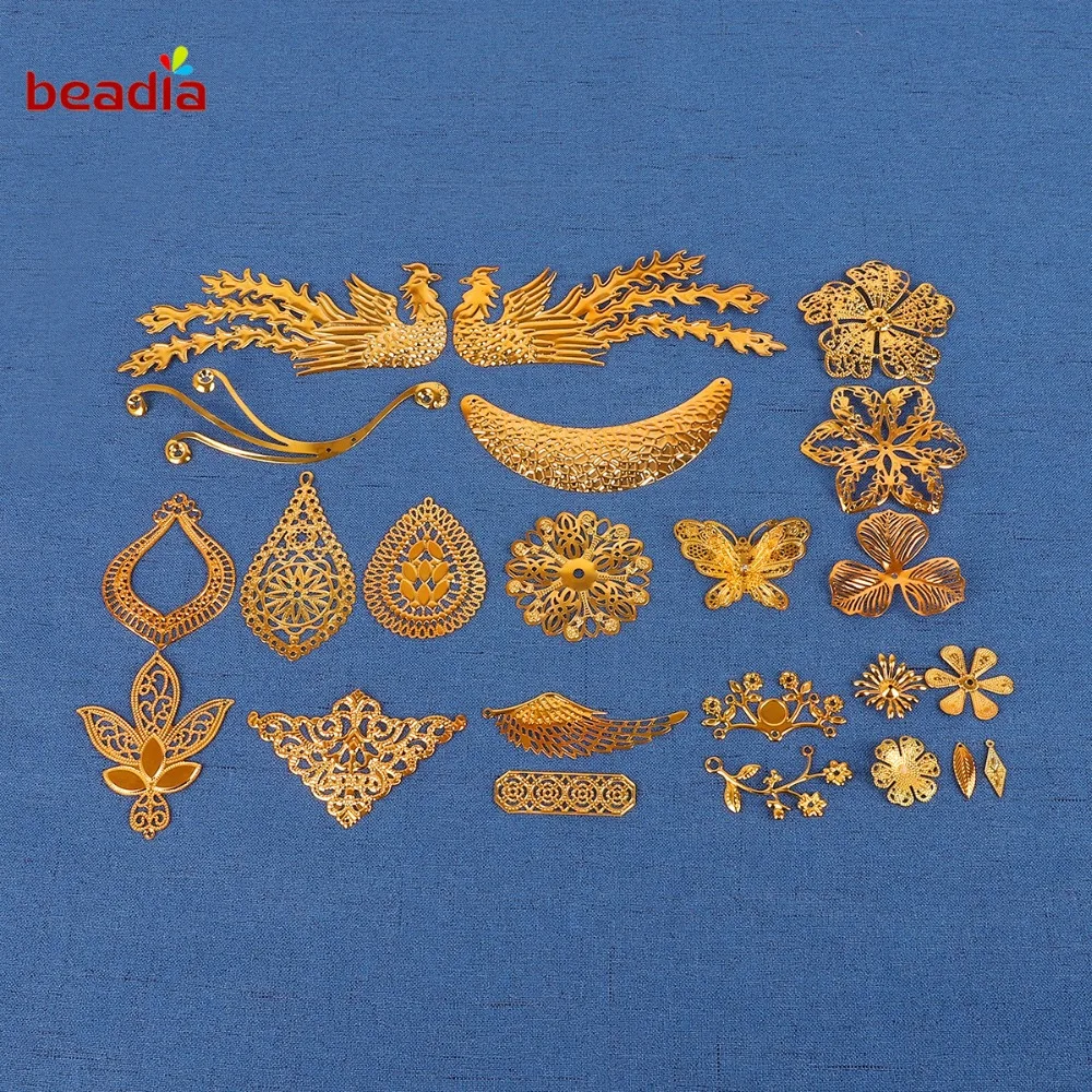 Оптовая продажа разные размеры золотые/Родиевые металлические соединители