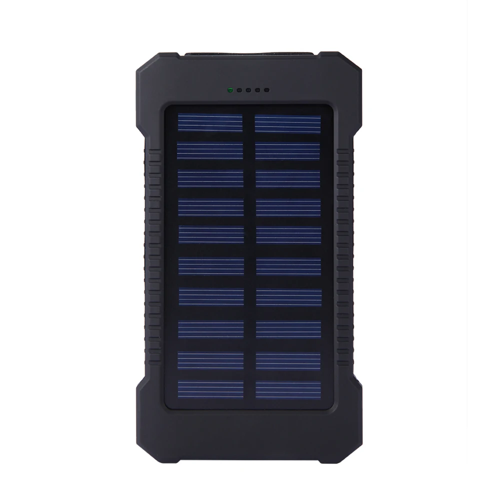 top sell solar power bank waterproof 20000mah solar charger 2 usb ports external battery charger phone poverbank with led light free global shipping