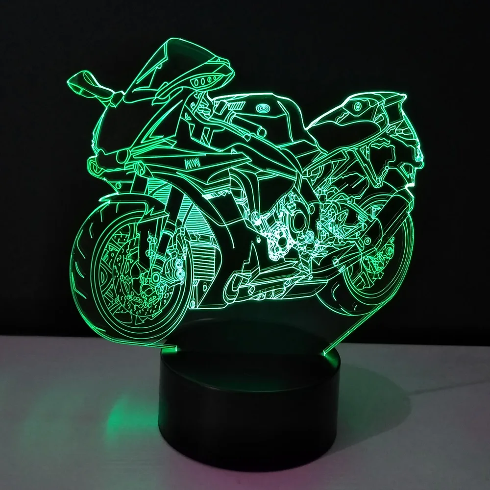 Лампа светодиодная аккумуляторная для мотоцикла ночсветильник из метакрилата