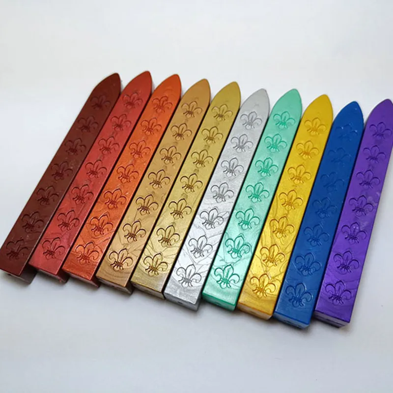 

WYSE 12/18/24pcs Lris Sealing Wax set Fleur-De-Lis Wax Sticks for Wedding Vintage stamps wax Art craft Decor