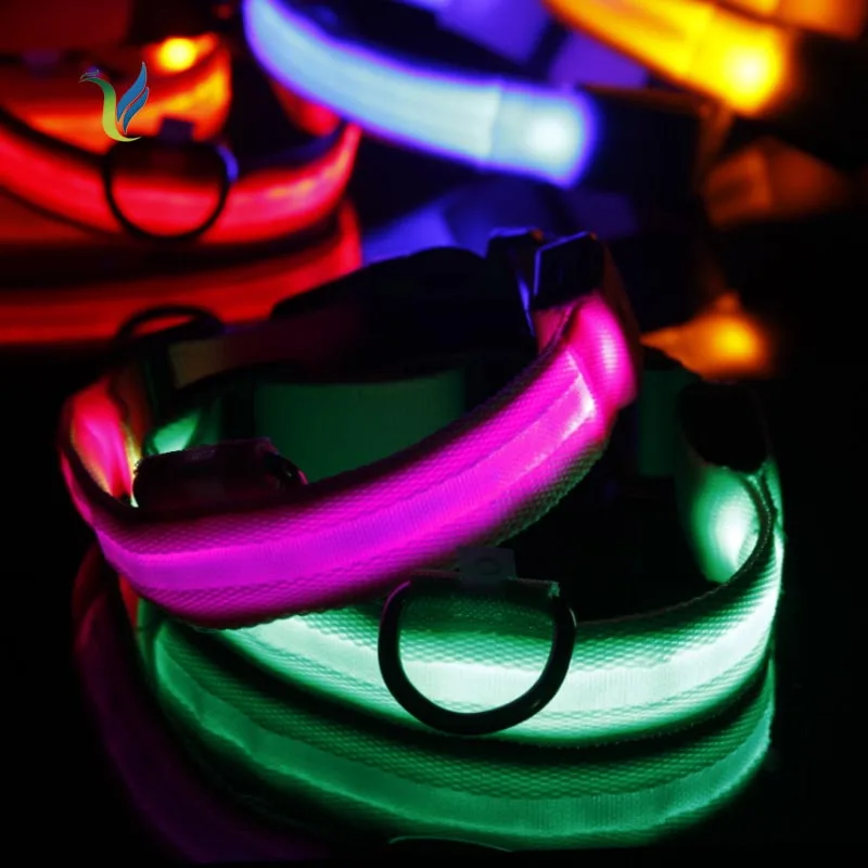 Dogs Luminous Fluorescent Collars Pet Supplies Nylon Dog Collar Night Safety LED Glow Harness Cat In The Dark | Дом и сад