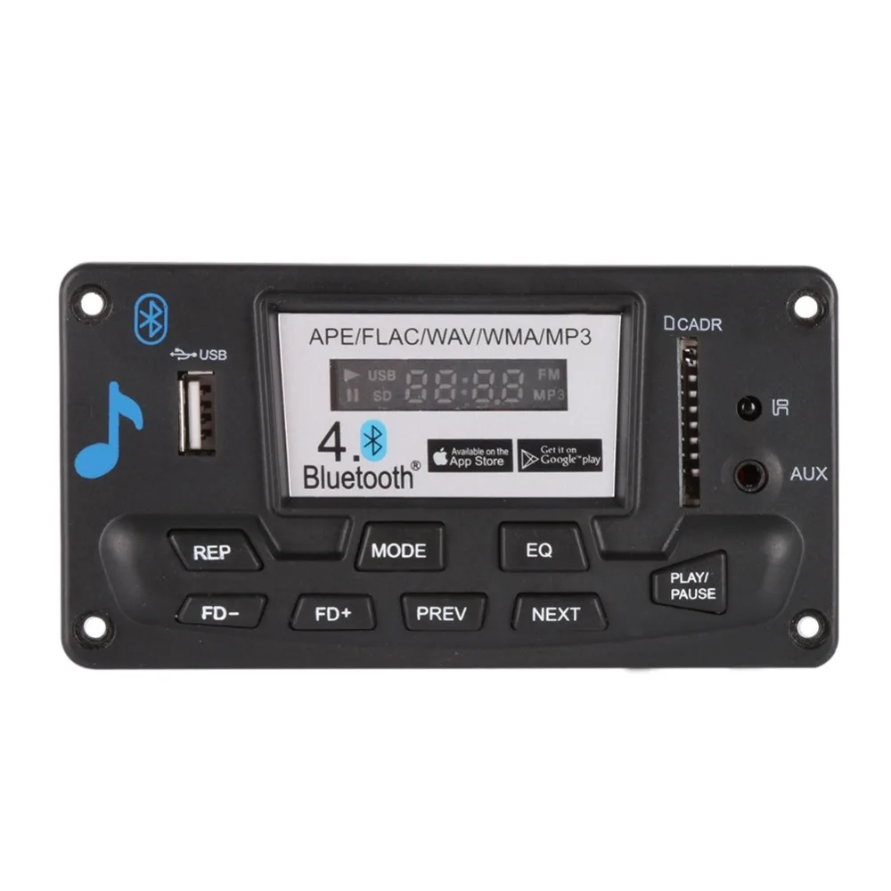 Bluetooth MP3 декодирования модуль светодиодный 12 В DIY USB/SD/MMC APE FLAC WAV DAE декодер Запись MP3 плеер AUX FM папки переключатель