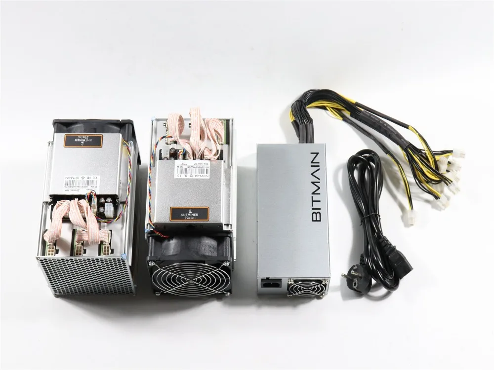 2 шт. используется Antminer Z9 Mini 10k Sol/s 300 Вт с 1 BITMAIN APW3 1600 PSU Asic Equihash Miner ZEN ZEC