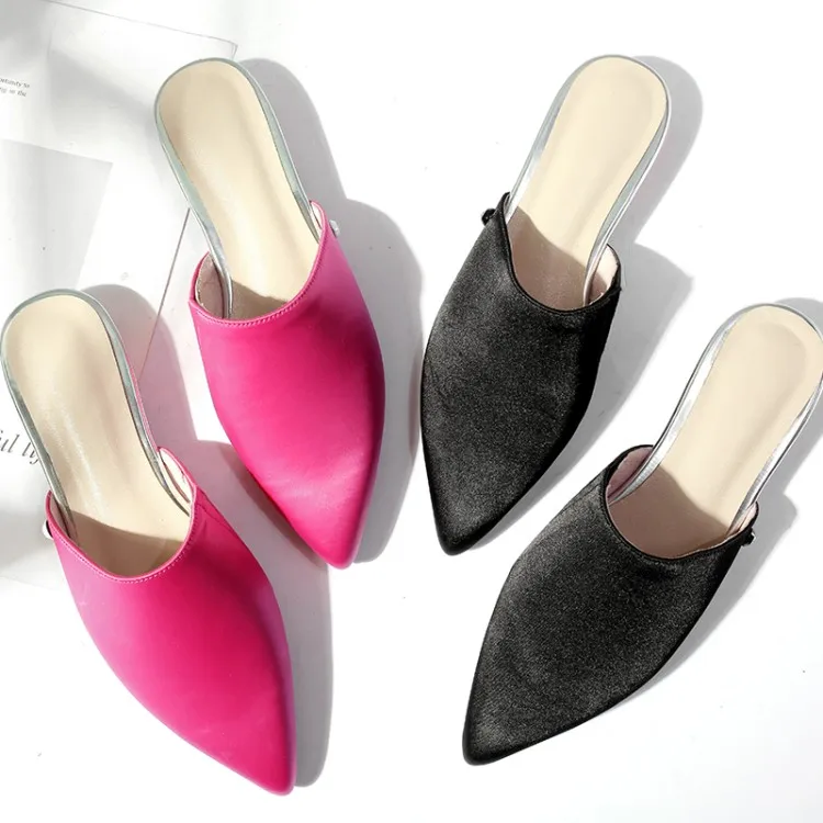 MLJUESE/женские шлепанцы из шелка с острым носком красного цвета в римском стиле на