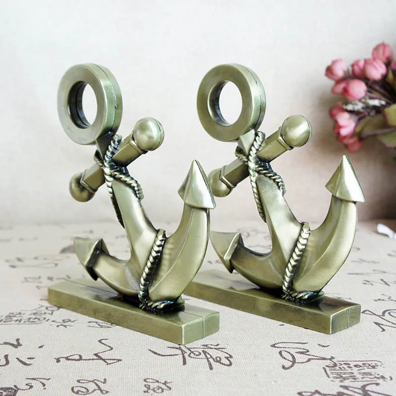 High Quality Home Decorations Metal Craft Alloy Anchor Model Desktop Figurine Ornament Decoration Accessories Modern | Дом и сад