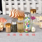 Пустые банки, стеклянная бутылка с алюминиевым золотом или фотоэлементами, 15 мл, 25 мл, 40 мл, 50 мл, 60 мл, герметичный жидкий пищевой подарочный контейнер, 12 шт.