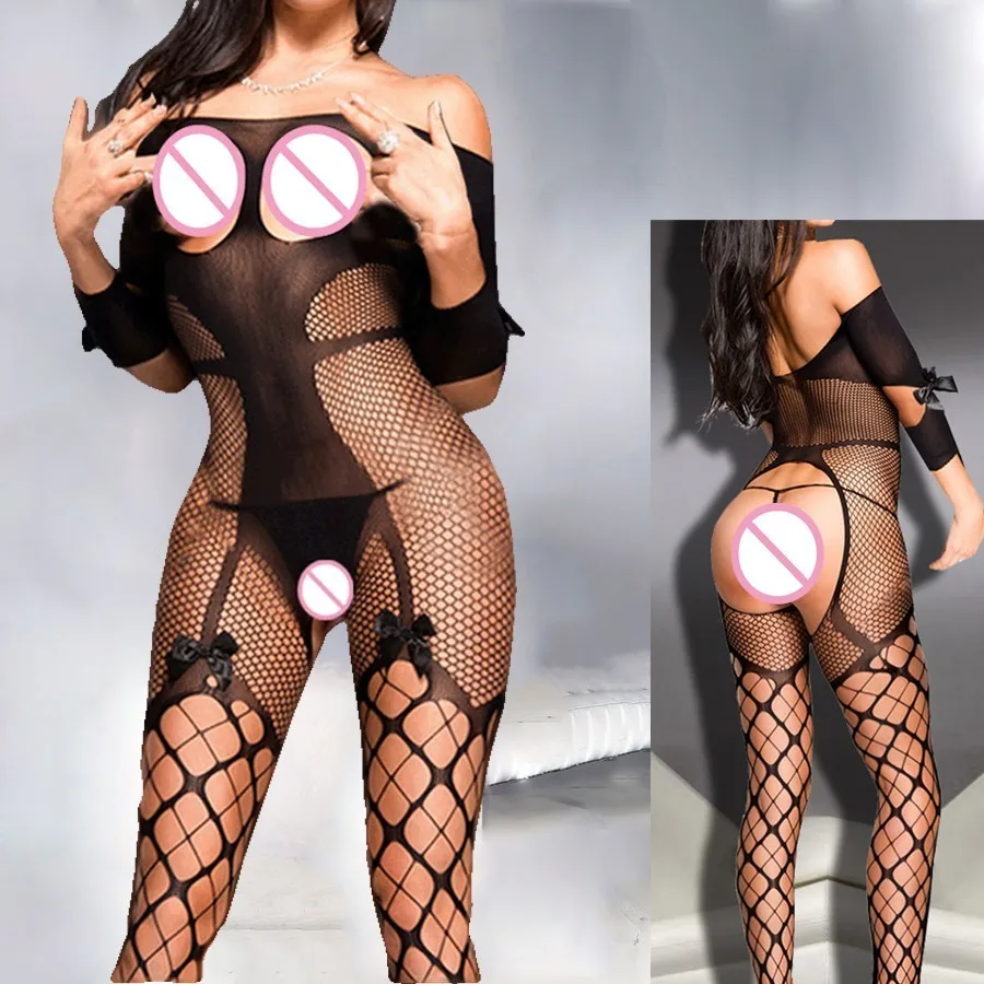196 bodysuit Sexy Lingerie Porno Sexy Costumes Erotic Langerie Sexy Underwear Lenceria Femenina Transparent Plus Size Women Lingerie 290WY - Цвет: 196 bodysuit