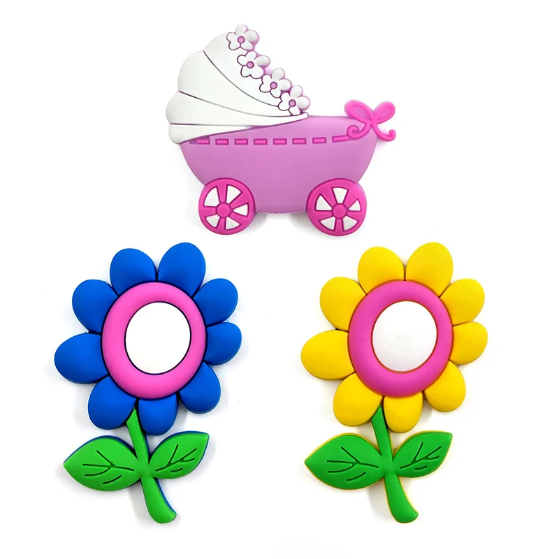 Цветочная детская корзина торт Силиконовая Детская Наклейка на холодильник