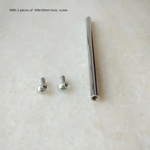 with M4x10mm cross 10 шт./лот, хромированная М4 внутренняя резьба, Женская металлическая полая трубка, соединительная трубка с М4 плоской/сковорода, винт для осветительных аксессуаров - Цвет: with M4x10mm cross