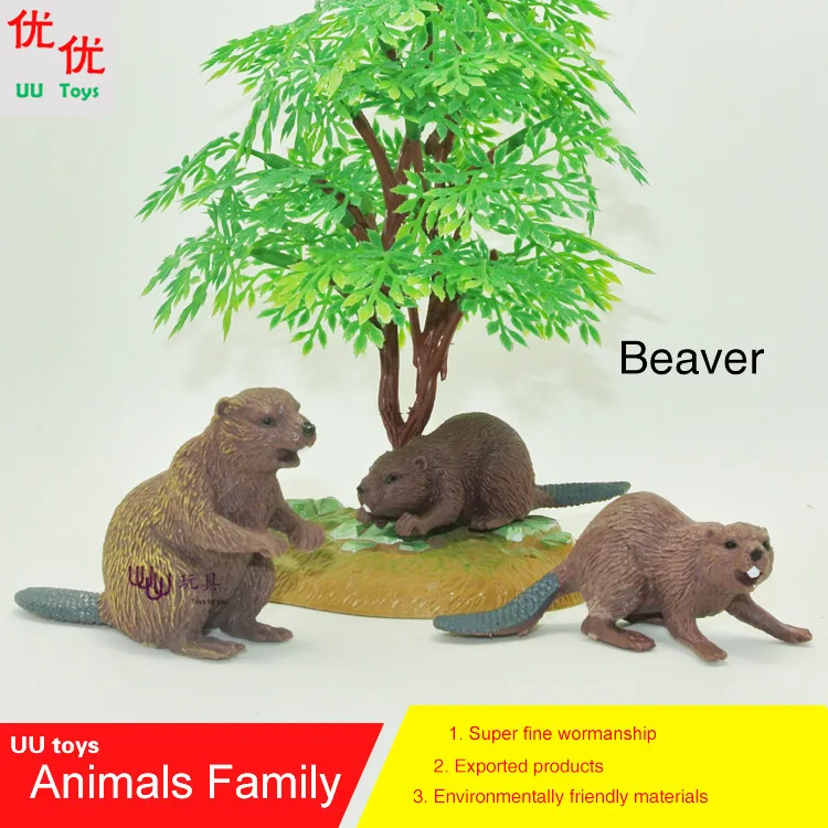 Популярные игрушки: Бобр (волокно) семейный пакет моделирующая модель животные