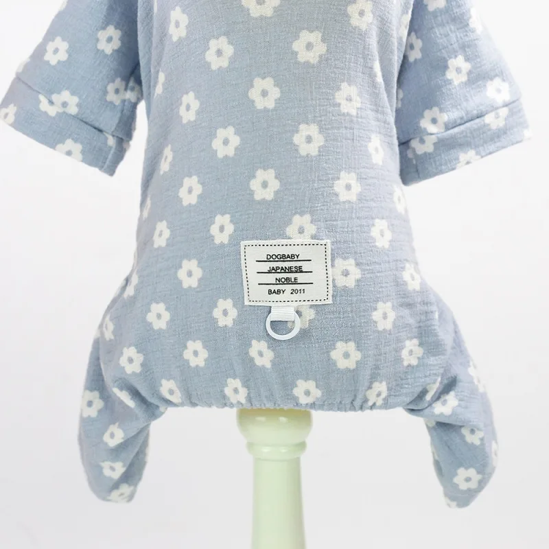 Cotton Pet Dog Pajamas Overalls Daisy Print Clothes Outfit for Small Dogs Soft Puppy Jumpsuit puppy | Дом и сад