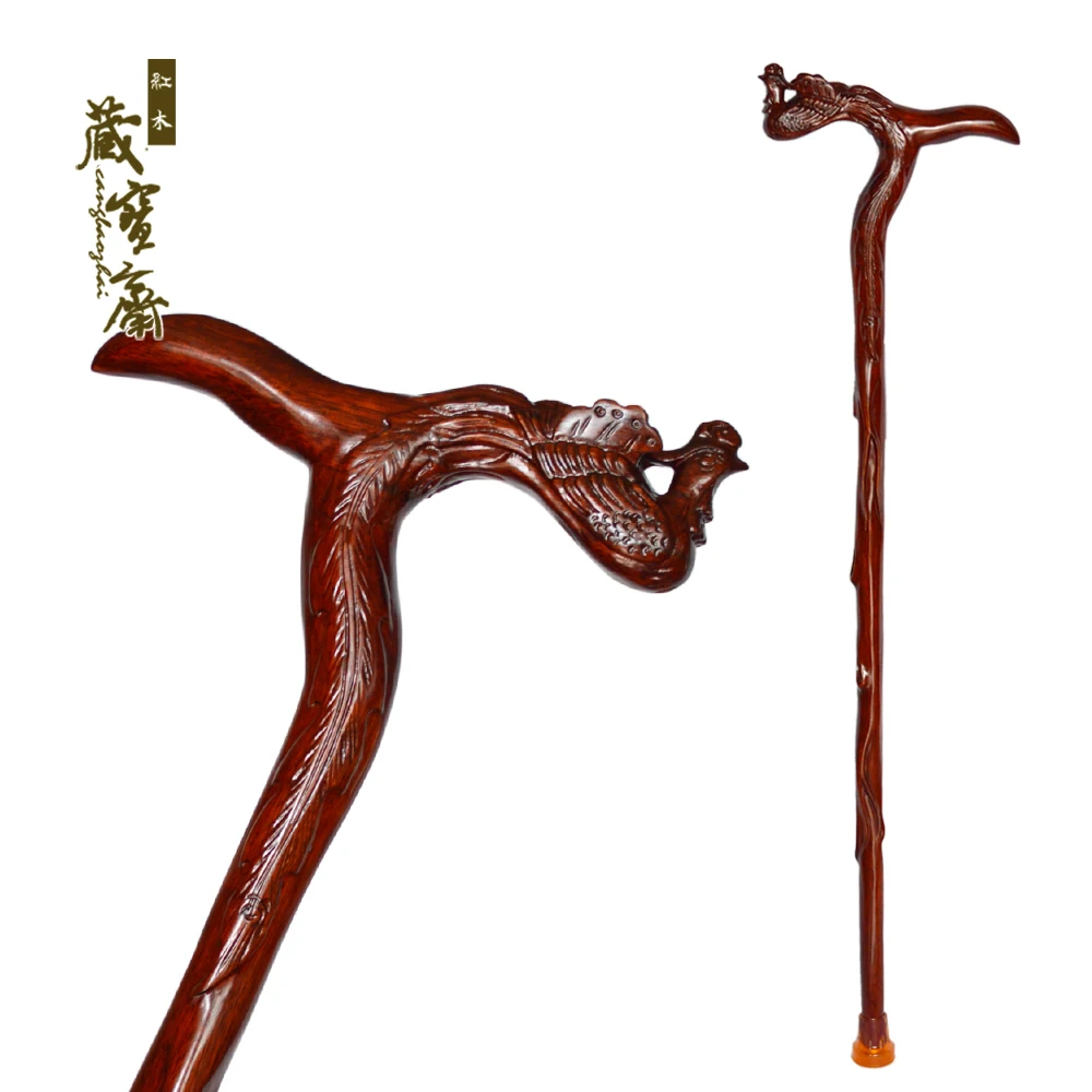 

Mahogany wood stick stick old wooden crutch stick elderly crested Dragon Staff